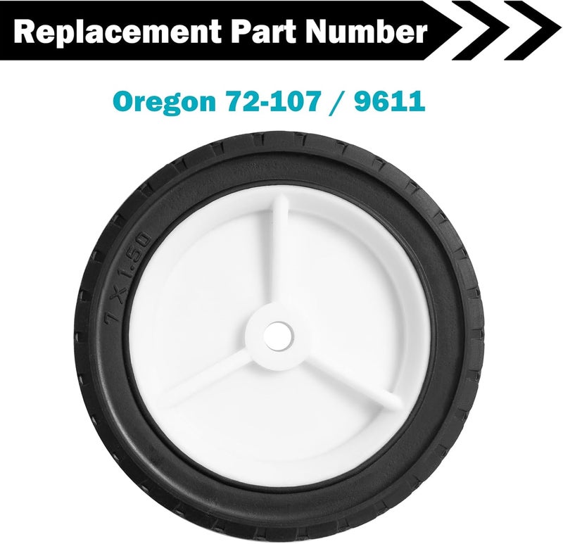 Sutmorly 9611 Replaces Hand Trucks Wheel Lawnmower Grill Wheel 9611 Oregon 72-107 7-inch Set of 2 - Image 3